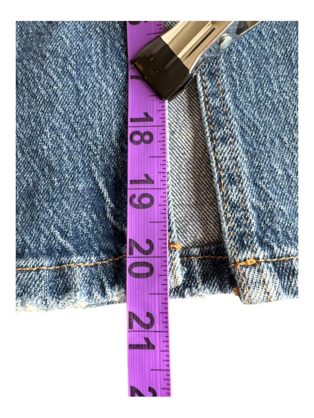 ZARA Button Fly Blue Denim Maxi Skirt with Front Slit. - Picture 13 of 13